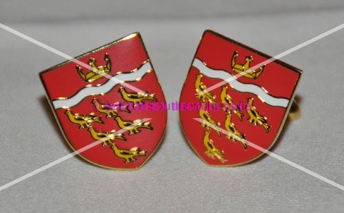 East Sussex Flag Gold Plated Enamel Cufflinks - Click Image to Close
